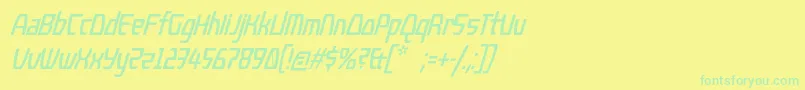 KompressorItalicフォントについての詳細 フォントKompressorItalic – 黄色い背景に緑の文字
