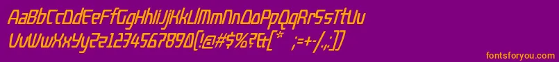 KompressorItalic Font – Orange Fonts on Purple Background