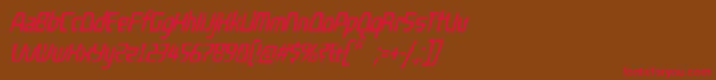KompressorItalic Font – Red Fonts on Brown Background