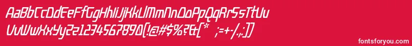 フォントKompressorItalic – 赤い背景に白い文字