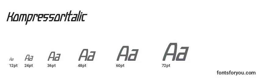 KompressorItalic Font Sizes