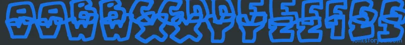 ChunkyBoulderOutlines Font – Blue Fonts on Black Background