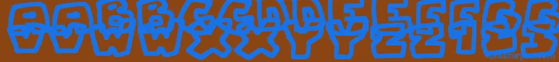 More about ChunkyBoulderOutlines Font ChunkyBoulderOutlines Font – Blue Fonts on Brown Background
