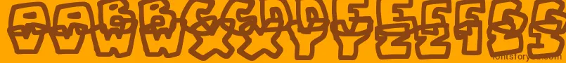 ChunkyBoulderOutlines Font – Brown Fonts on Orange Background