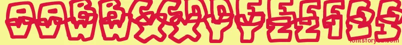 ChunkyBoulderOutlines Font – Red Fonts on Yellow Background
