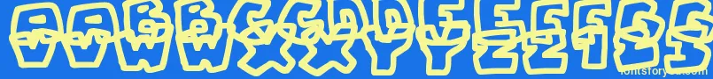 More about ChunkyBoulderOutlines Font ChunkyBoulderOutlines Font – Yellow Fonts on Blue Background