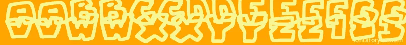 More about ChunkyBoulderOutlines Font ChunkyBoulderOutlines Font – Yellow Fonts on Orange Background