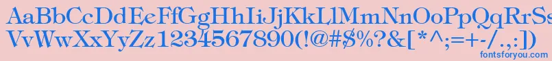フォントItcTiffanyLtMedium – ピンクの背景に青い文字