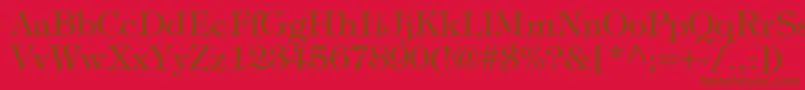 ItcTiffanyLtMedium-Schriftart – Braune Schriften auf rotem Hintergrund