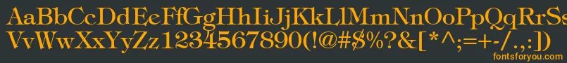 フォントItcTiffanyLtMedium – 黒い背景にオレンジの文字