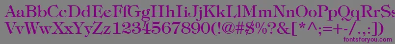 ItcTiffanyLtMedium-Schriftart – Violette Schriften auf grauem Hintergrund