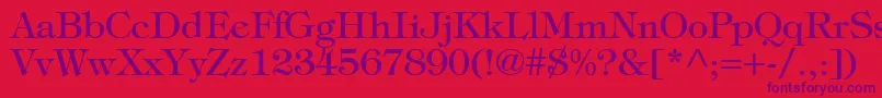 fuente ItcTiffanyLtMedium – Fuentes Moradas Sobre Fondo Rojo