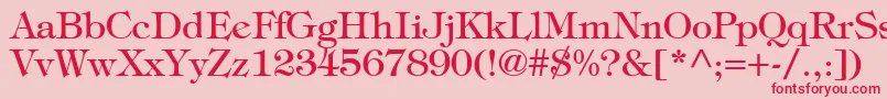 ItcTiffanyLtMedium-Schriftart – Rote Schriften auf rosa Hintergrund