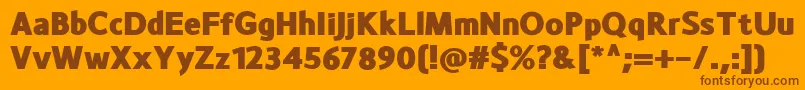 MonsalHeavy Font – Brown Fonts on Orange Background