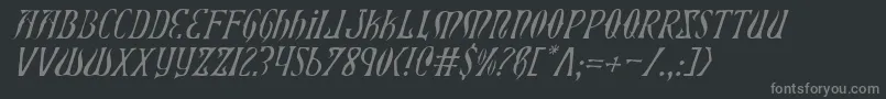 Шрифт XiphosLightItalic – серые шрифты на чёрном фоне