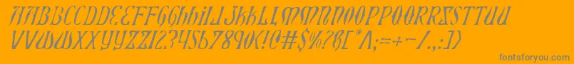 XiphosLightItalic Font – Gray Fonts on Orange Background