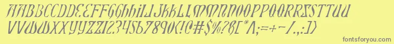 Шрифт XiphosLightItalic – серые шрифты на жёлтом фоне