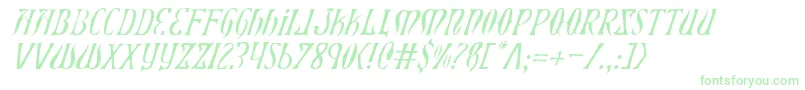 XiphosLightItalic Font – Green Fonts on White Background