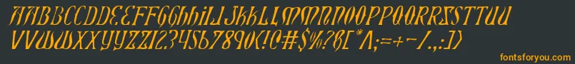 XiphosLightItalic Font – Orange Fonts on Black Background