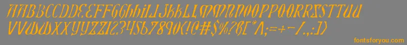 XiphosLightItalic Font – Orange Fonts on Gray Background