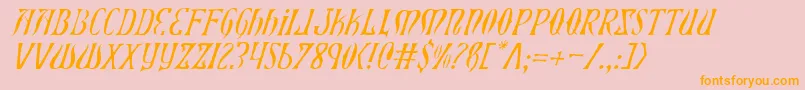 XiphosLightItalic Font – Orange Fonts on Pink Background