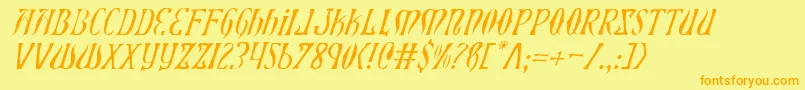 fuente XiphosLightItalic – Fuentes Naranjas Sobre Fondo Amarillo