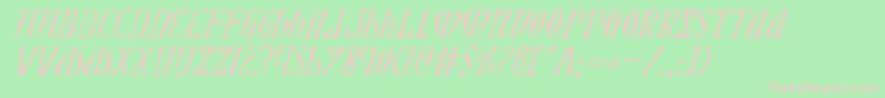 XiphosLightItalic-Schriftart – Rosa Schriften auf grünem Hintergrund