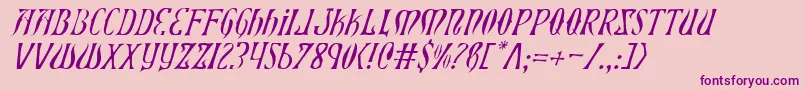 XiphosLightItalic-Schriftart – Violette Schriften auf rosa Hintergrund