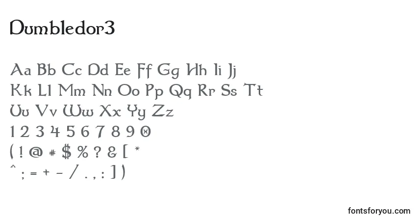 A fonte Dumbledor3 – alfabeto, números, caracteres especiais