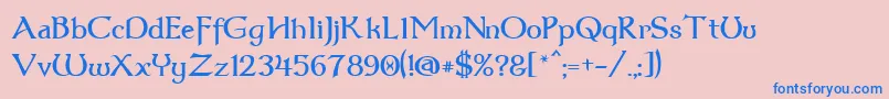 Dumbledor3 Font – Blue Fonts on Pink Background