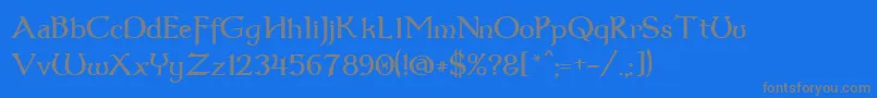 Dumbledor3-fontti – harmaat kirjasimet sinisellä taustalla
