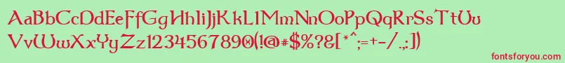 Dumbledor3 Font – Red Fonts on Green Background