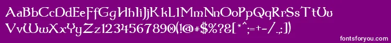 Dumbledor3-Schriftart – Weiße Schriften auf violettem Hintergrund