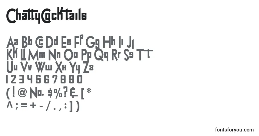 Schriftart ChattyCocktails – Alphabet, Zahlen, spezielle Symbole