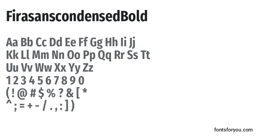 Шрифт FirasanscondensedBold – алфавит, цифры, специальные символы