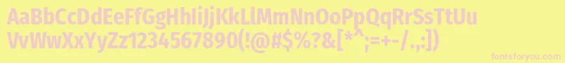Fonte FirasanscondensedBold – fontes rosa em um fundo amarelo