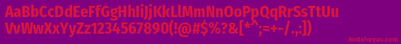 Czcionka FirasanscondensedBold – czerwone czcionki na fioletowym tle