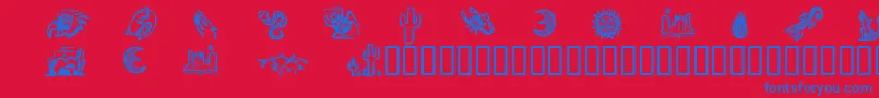 Fonte DeathValleyDingbats – fontes azuis em um fundo vermelho