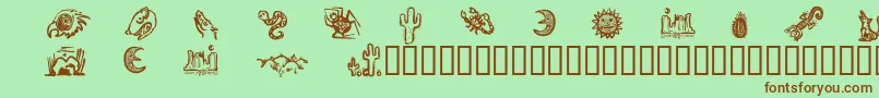 Шрифт DeathValleyDingbats – коричневые шрифты на зелёном фоне
