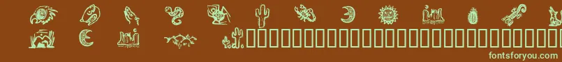 fuente DeathValleyDingbats – Fuentes Verdes Sobre Fondo Marrón