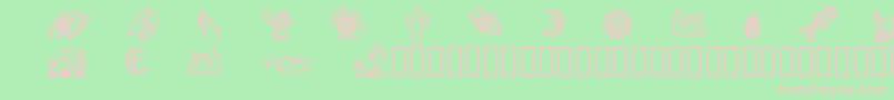 DeathValleyDingbats Font – Pink Fonts on Green Background