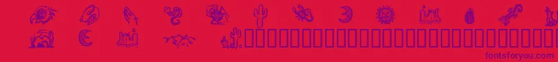 DeathValleyDingbats-Schriftart – Violette Schriften auf rotem Hintergrund