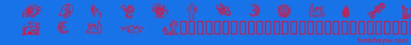 Fonte DeathValleyDingbats – fontes vermelhas em um fundo azul