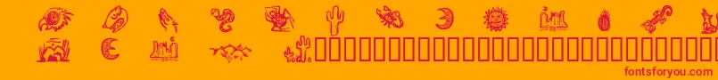 DeathValleyDingbats Font – Red Fonts on Orange Background