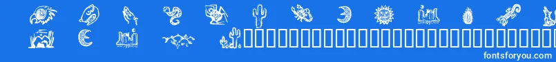 DeathValleyDingbats Font – White Fonts on Blue Background