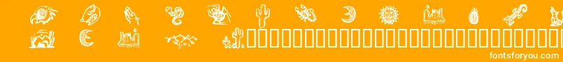 フォントDeathValleyDingbats – オレンジの背景に白い文字