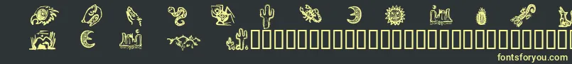 Czcionka DeathValleyDingbats – żółte czcionki na czarnym tle