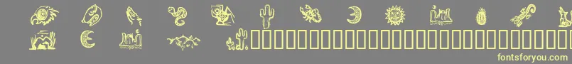 Czcionka DeathValleyDingbats – żółte czcionki na szarym tle