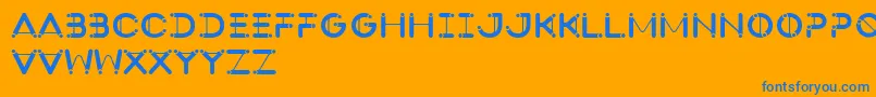 SlingshotType Font – Blue Fonts on Orange Background