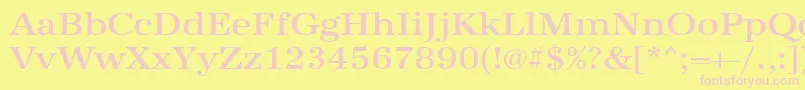 Urwantiquatmedextwid Font – Pink Fonts on Yellow Background